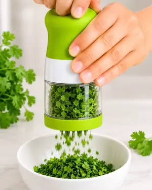 Hand-Powered Vegetable & Herb Chopper Cutter