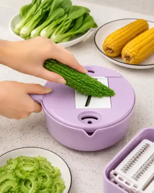 All-in-One Vegetable Chopping System with Integrated Storage