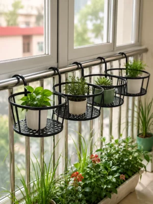 Premium Balcony Railing Plant Stand - Elegant Garden Display