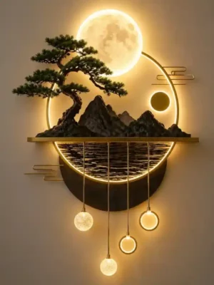 Zen Moon Landscape Wall Light – Premium Decorative Fixture