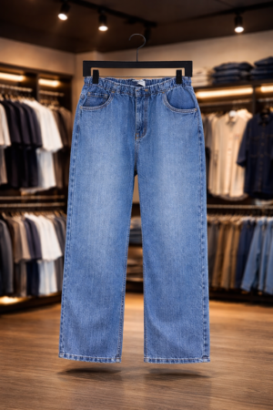Men's Wide-Leg Baggy Jeans – Comfortable Premium Blue Denim Pants