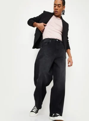 Shadow Ledger – Premium Wide-Leg Black Fade Jean - image 1