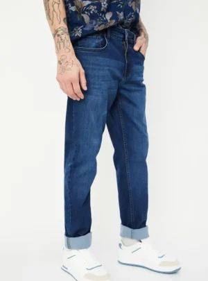 Midnight Harbor – Premium Dark Wash Cuffed Jeans - image 1