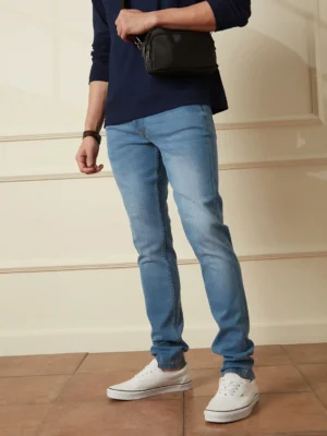 Sky Blue Slim Fit Denim Jeans for Men - image 1