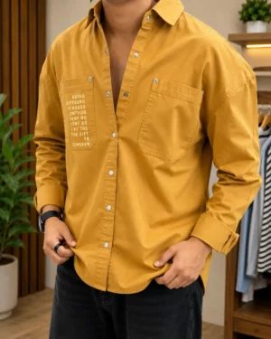 Men's Solid Long Sleeve Shirt | Premium Cotton Blend | Versatile Smart Casual Wear