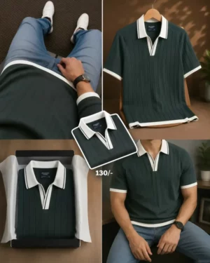 Men's Half-Sleeve Ribbed Polo & Casual Shirt | Affordable Premium Quality Summer Essential