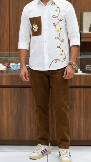 Luxury Men's Designer Shirt & Casual Trousers Combo Set