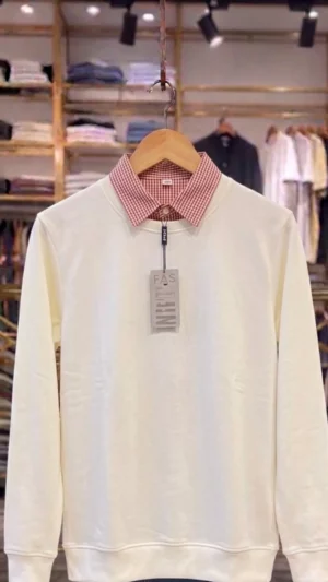 Men's Ribbed Knit Pullover with Collar – Modern Layered Styling - image 1