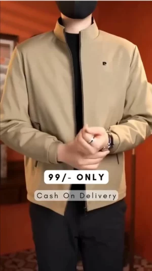 Refined Beige Zip Jacket – Versatile Smart Casual Essential for Modern Wardrobes