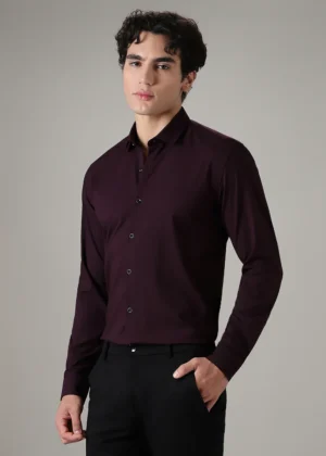 Maroon Wrinkle-Free Dress Shirt for Work & Everyday Style - image 1