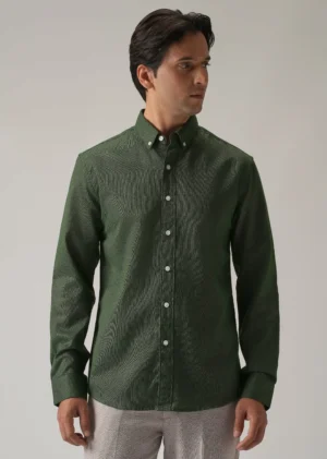 Sage Heritage Linen-Blend Business Shirt – Premium American-Made Style - image 1