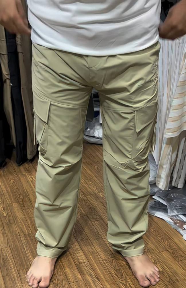 Men's Sage Green Stretch Cargo Pants – Relaxed Fit Six Pocket Tactical Trousers with Elastic Cuff