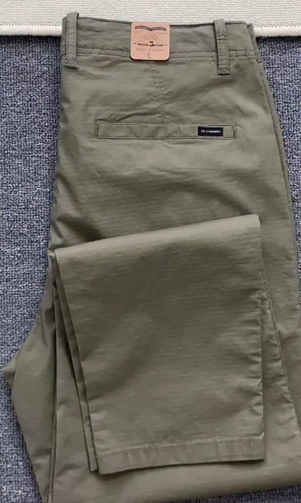 Men's Olive Green Lightweight Chino Pants – Quick Dry Nylon Straight Fit Trousers