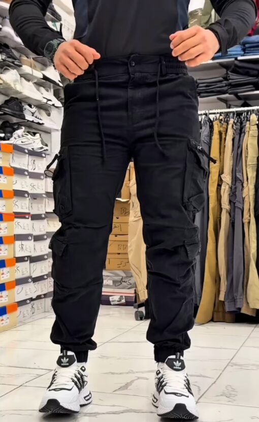Men's Black Tactical Cargo Joggers – Versatile Urban Streetwear for Daily Wear